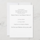 新生児ツインズ発表フォトカード 案内状 (裏面)