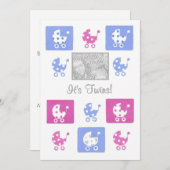 新生児ツインズ発表フォトカード 案内状 (正面/裏面)