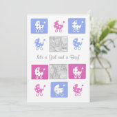 新生児ツインズ発表フォトカード 案内状 (スタンド正面)