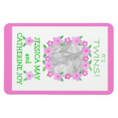 新生児ツイン女子アナウンスフレキシブルマグネット マグネット (横)