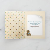新生児テディベアーオン水玉模様 カード (内部)