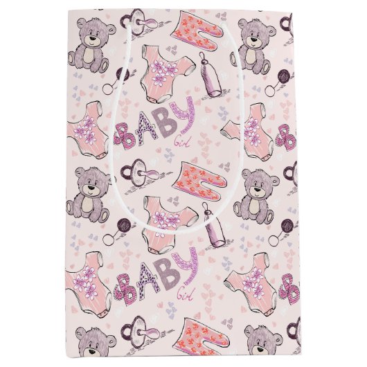 新生児テディベア ミディアムペーパーバッグ (正面)