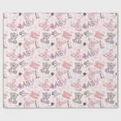 新生児テディベア ラッピングペーパー (フラット)
