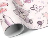 新生児テディベア ラッピングペーパー (ロールコーナー)