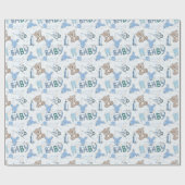 新生児テディベア ラッピングペーパー (フラット)