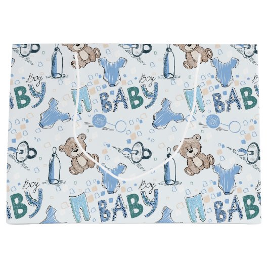 新生児テディベア ラージペーパーバッグ (正面)