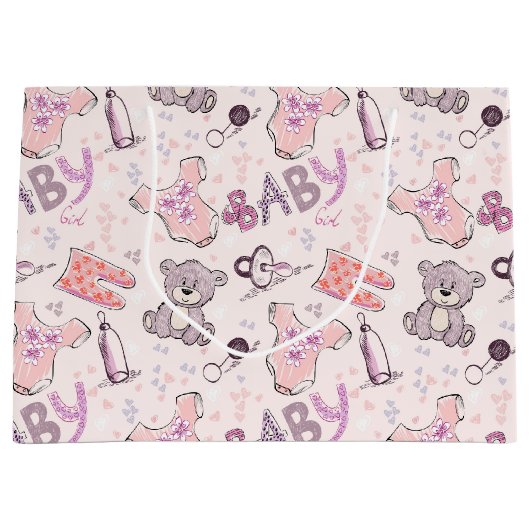 新生児テディベア ラージペーパーバッグ (正面)