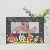新生児トレインクリスマスホリデーグリーティングカード シーズンカード (スタンド正面)