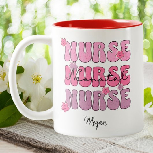 新生児ナースGroovy Healthcare NICU Preemie Pink ツートーンマグカップ