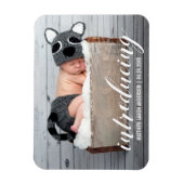 新生児ハートの紹介お知らせ写真W マグネット (縦)