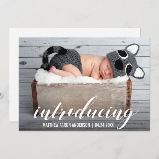 新生児ハート発表カードWのご紹介 案内状 (正面/裏面)