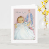新生児バプテスマ・カトリック・サンキュー カード (黄色い花)