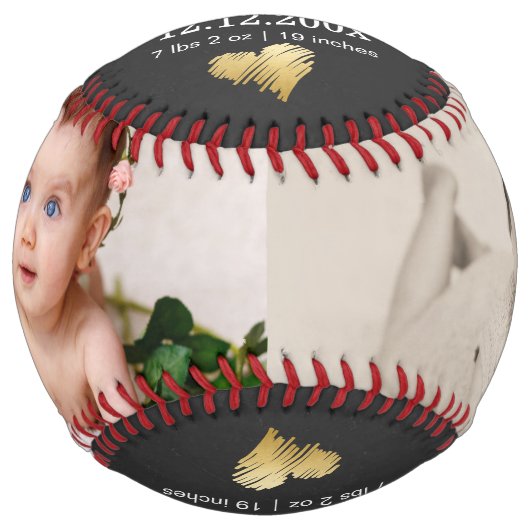 新生児パーソナライズされたの一種であるユニーク ソフトボール (正面)