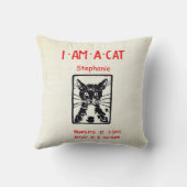 新生児パーソナライズされたの部屋Iは猫 クッション (裏面)