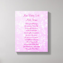 新生児パーソナライズされたガール キャンバスプリント