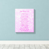 新生児パーソナライズされたガール キャンバスプリント (インサイチュ (ウッドフロア))