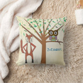 新生児パーソナライズされたズルームかわいいキツネとフクロウ クッション (ブランケット)