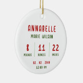 新生児パーソナライズされたフォトベビー情報クリスマス セラミックオーナメント (右)