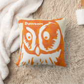 新生児パーソナライズされたボーイの部屋かわいいオレンジフクロウ クッション (ブランケット)