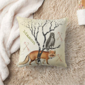 新生児パーソナライズされたボーイの部屋かわいいキツネとフクロウ クッション (ブランケット)