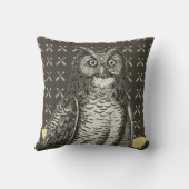 新生児パーソナライズされたボーイズルームイエローグレーフクロウ クッション (裏面)