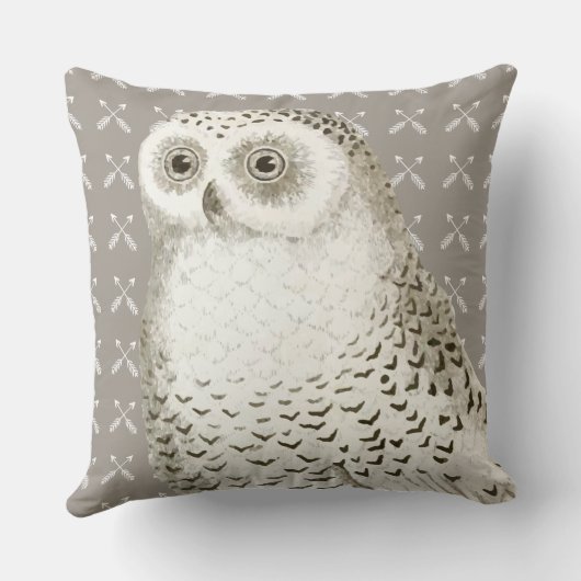 新生児パーソナライズされたボーイズルームイエローグレーフクロウ クッション (裏面)