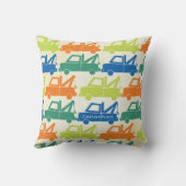 新生児パーソナライズされたボーイズルームオレンジダンプトラック クッション (裏面)