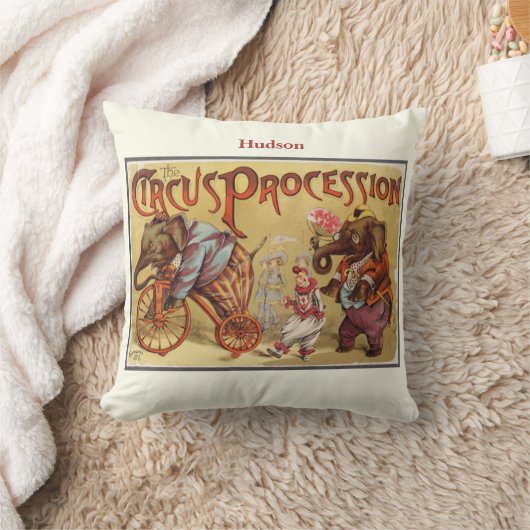 新生児パーソナライズされたボーイズルームサーカスエレファント クッション (ブランケット)