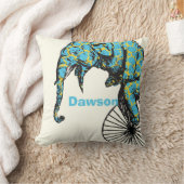 新生児パーソナライズされたボーイズルームサーカスエレファント クッション (ブランケット)