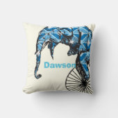 新生児パーソナライズされたボーイズルームサーカスエレファント クッション (正面)