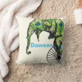 新生児パーソナライズされたボーイズルームサーカスエレファント クッション (ブランケット)