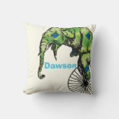 新生児パーソナライズされたボーイズルームサーカスエレファント クッション (正面)