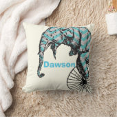 新生児パーソナライズされたボーイズルームサーカスエレファント クッション (ブランケット)