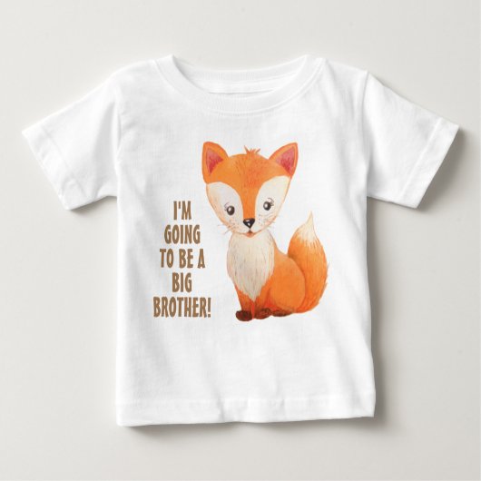 新生児ビッグブラザーリトルキツネ幼児Tシャツ ベビーTシャツ (正面)