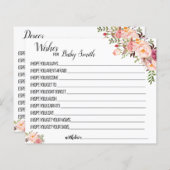 新生児ピンクのシャワーゲームカードのご希望 (正面/裏面)