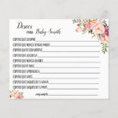 新生児ピンクのシャワーゲームカードのご希望 (裏面)