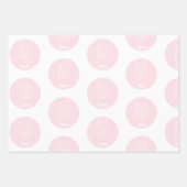 新生児ピンクモダンのシンプルカスタマイズ ラッピングペーパーシート (正面3)