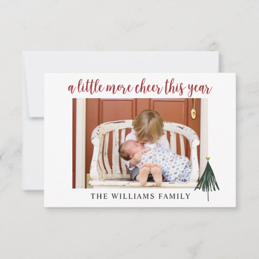 新生児ファミリーフォトクリスマスカード サンキューカード (正面)