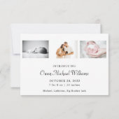 新生児ファミリーフォトクリスマスカード サンキューカード (裏面)