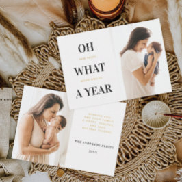 新生児ファミリーフォトクリスマスカード サンキューカード