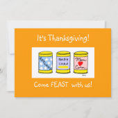 新生児ファーストサンクスギビングおもしろいディナー 招待状 (正面)