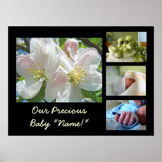 新生児フォトアートプリントギフト私たちの大切ベビー ポスター (正面)