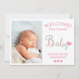 新生児フォトウェルカム（名前あり） 案内状