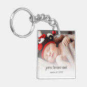 新生児フォトオーバーレイ記念の誕生発表 キーホルダー (正面左)