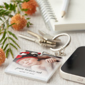 新生児フォトオーバーレイ記念の誕生発表 キーホルダー (正面右)