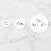 新生児フォトキャプションベビーシャワーテーブル紙吹雪 コンフェッティ (裏面)