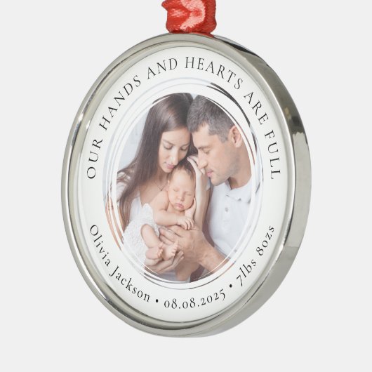 新生児フォトキープサケ初めてのクリスマス メタルオーナメント (左)