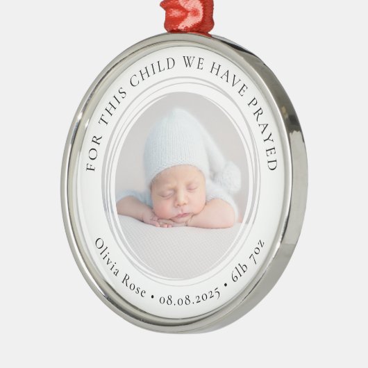 新生児フォトキープサケ初めてのクリスマス メタルオーナメント (左)