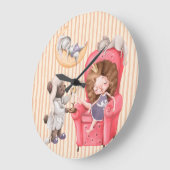 新生児プリンセスの保育園 アクリル壁掛け時計 ラージ壁時計 (傾斜)