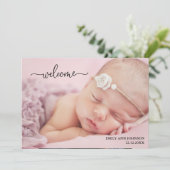 新生児ベイビー歓迎の写真付き出生発表 シーズンカード (スタンド正面)